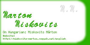 marton miskovits business card
