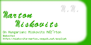 marton miskovits business card